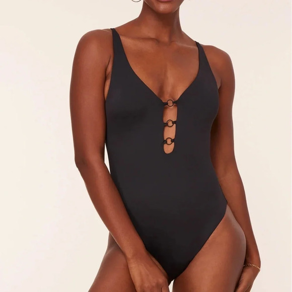 Andie The Romana One Piece swimsuit black size S NWT - Picture 1 of 8